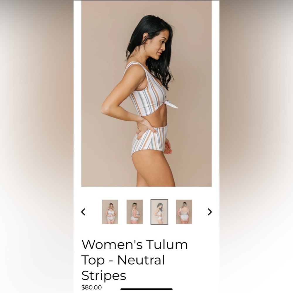 Imagine Perry Women’s Bikini Top Tulum - Neutral Stripes - Picture 8 of 8